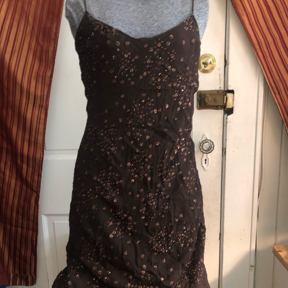 Vintage “Judy Hornby Couture” Dress brown long Med - Picture 2 of 3